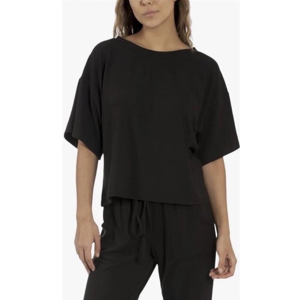 Midnight Bakery Anouka Lounge Solid Hacci Top Black‎ Size Small